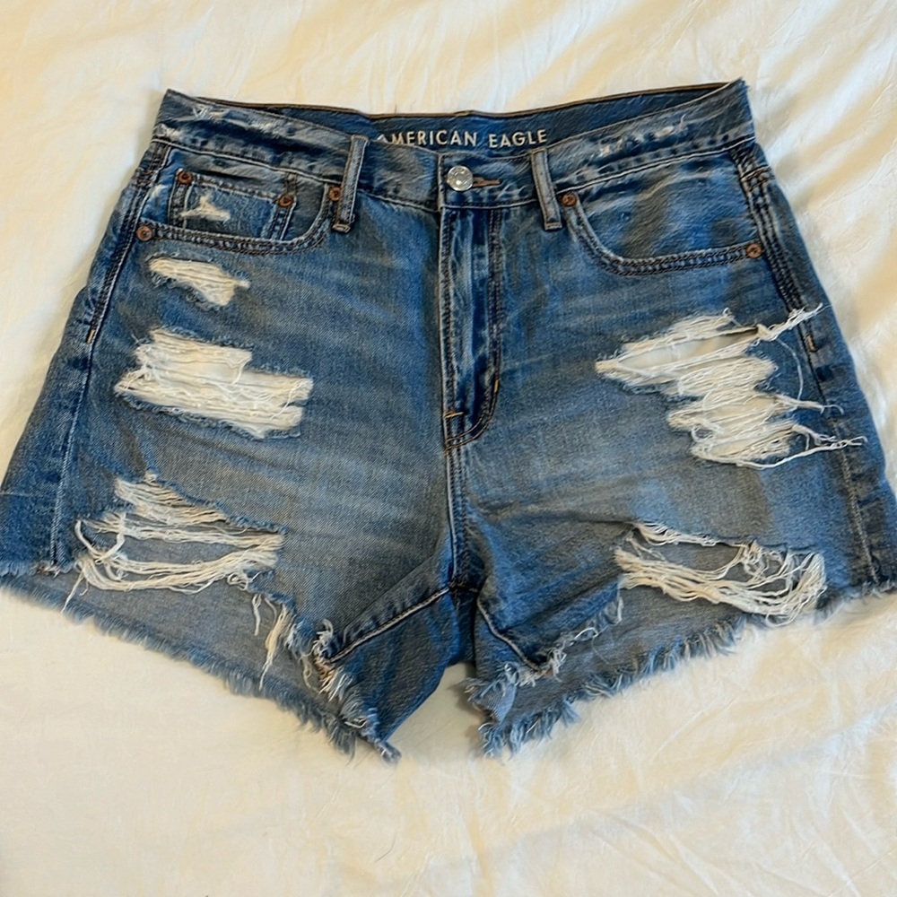 Distressed Denim Shorts